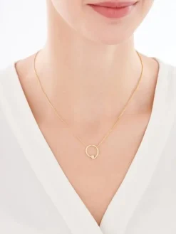 Naszyjnik srebrny z cyrkonią - koło