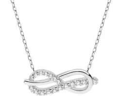 Naszyjnik srebrny z cyrkoniami - nieskończoność