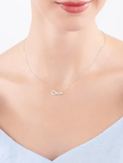 Naszyjnik srebrny z cyrkoniami - nieskończoność