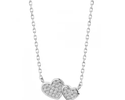 Naszyjnik srebrny z cyrkoniami - serca