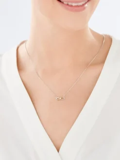 Naszyjnik srebrny z cyrkonią - mama, nieskończoność, serce