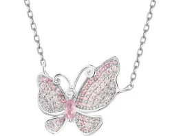 Naszyjnik srebrny z cyrkoniami - motyl