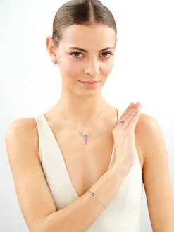 Naszyjnik srebrny z cyrkoniami