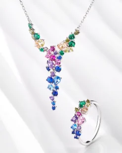 Naszyjnik srebrny z cyrkoniami