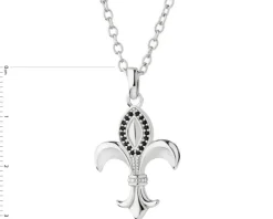 Naszyjnik srebrny z cyrkoniami - lilijka