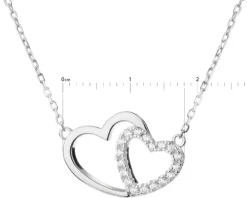 Naszyjnik srebrny z cyrkonami - serca