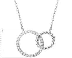 Naszyjnik srebrny z cyrkoniami - koła