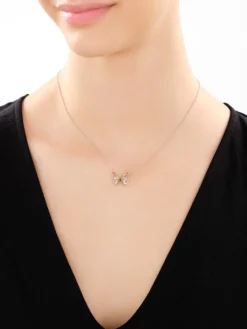 Naszyjnik srebrny z cyrkoniami - motyl