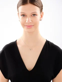 Naszyjnik srebrny z cyrkoniami - motyl