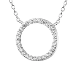 Naszyjnik srebrny z cyrkoniami - koło
