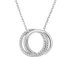 Naszyjnik srebrny z cyrkoniami - koła