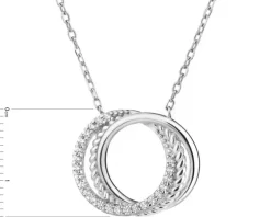 Naszyjnik srebrny z cyrkoniami - koła