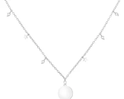 Naszyjnik srebrny z cyrkoniami - koło