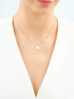 Naszyjnik srebrny z cyrkoniami - koło