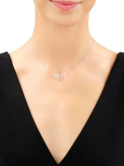 Naszyjnik srebrny z cyrkoniami - koła