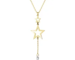 Naszyjnik srebrny z cyrkonią - gwiazdy