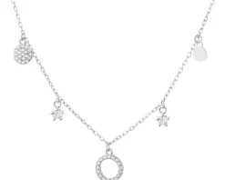 Naszyjnik srebrny z cyrkoniami - koła