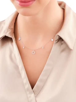 Naszyjnik srebrny z cyrkoniami - koła