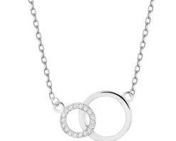 Naszyjnik srebrny z cyrkoniami - koła