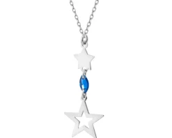 Naszyjnik srebrny z cyrkonią - gwiazdy