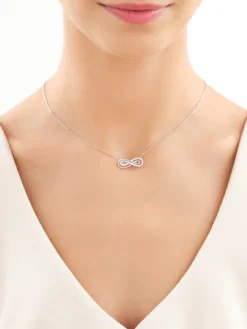 Naszyjnik srebrny z cyrkoniami - nieskończoność