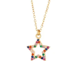 Naszyjnik srebrny z cyrkoniami - gwiazda