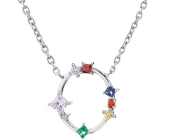 Naszyjnik srebrny z cyrkoniami - koło