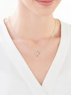 Naszyjnik srebrny z cyrkoniami - koło