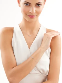 Naszyjnik srebrny z cyrkonią - nieskończoność, serce