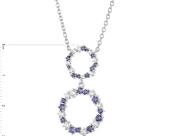 Naszyjnik srebrny z cyrkoniami - koła