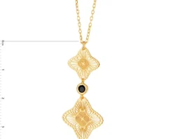 Naszyjnik srebrny z cyrkoniami - rozety