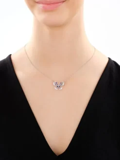 Naszyjnik srebrny z cyrkoniami - motyl