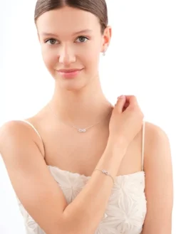 Naszyjnik srebrny z cyrkoniami - nieskończoność