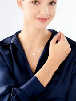 Naszyjnik srebrny z cyrkoniami - motyle