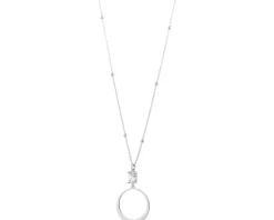 Naszyjnik srebrny z cyrkonią - koło, kulki