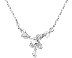 Naszyjnik srebrny z cyrkoniami - koło, serce