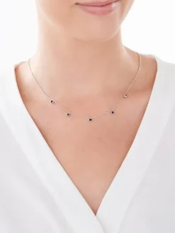 Naszyjnik srebrny z cyrkoniami - serca