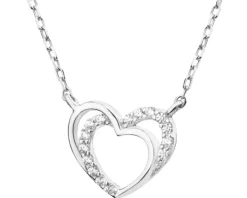Naszyjnik srebrny z cyrkoniami - serce