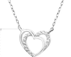 Naszyjnik srebrny z cyrkoniami - serce