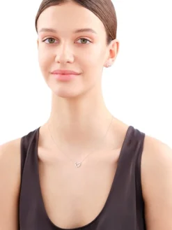 Naszyjnik srebrny z cyrkoniami - serce