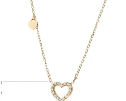 Naszyjnik srebrny z cyrkoniami - serca