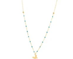 Naszyjnik srebrny z emalią - motyl