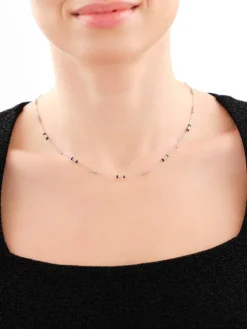 Naszyjnik srebrny z emalią - kulki