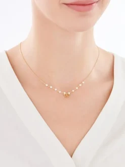 Naszyjnik srebrny z masą perłową - motyl