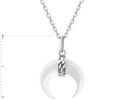 Naszyjnik srebrny z masą perłową - Księżyc
