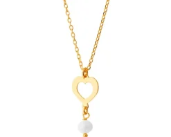 Naszyjnik srebrny z perłą - serce