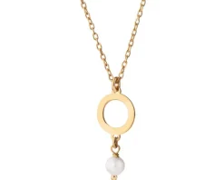 Naszyjnik srebrny z perłą - koło