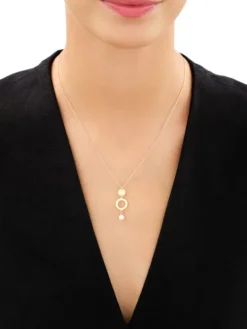 Naszyjnik srebrny z perłą - koła