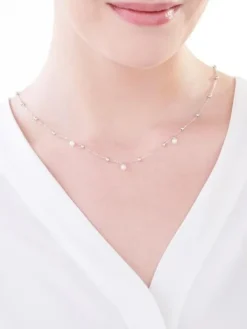 Naszyjnik srebrny z perłami - kulki