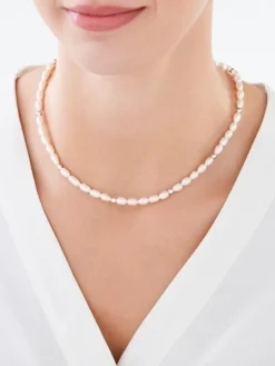 Naszyjnik srebrny z perłami